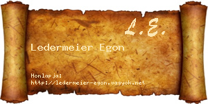 Ledermeier Egon névjegykártya